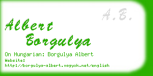 albert borgulya business card